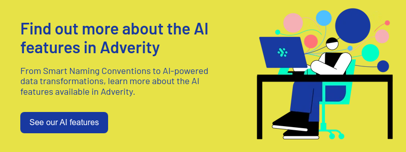 Find out more about the AI features in Adverity   From Smart Naming Conventions to AI-powered data transformations, learn more about the AI features available in Adverity.